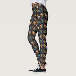 Flying Eagle kleurrijke kosmische kunst, Leggings