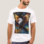 Flying Eagle kleurrijke kosmische kunst, T-shirt (Voorkant)