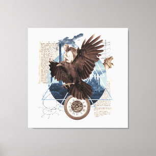 Flying Eagle met verschillende andere elementen co Canvas Afdruk