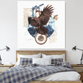 Flying Eagle met verschillende andere elementen co Canvas Afdruk (Insitu (Slaapkamer))