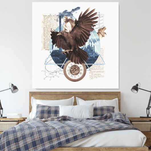 Flying Eagle met verschillende andere elementen co Canvas Afdruk (Insitu (Slaapkamer))