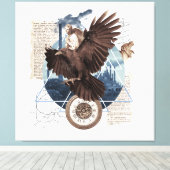 Flying Eagle met verschillende andere elementen co Canvas Afdruk (Insitu (Houten vloer))