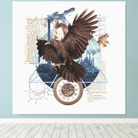 Flying Eagle met verschillende andere elementen co Canvas Afdruk (Insitu (Houten vloer))