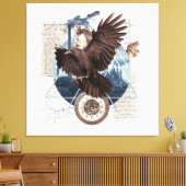 Flying Eagle met verschillende andere elementen co Canvas Afdruk (Insitu (Woonkamer))