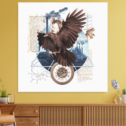 Flying Eagle met verschillende andere elementen co Canvas Afdruk (Insitu (Woonkamer))