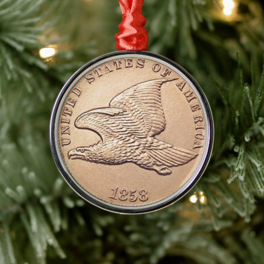 Flying Eagle Penny Metalen Ornament (Boom)