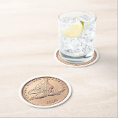 Flying Eagle Penny Ronde Kartonnen Onderzetter (Insitu)