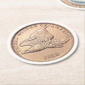 Flying Eagle Penny Ronde Kartonnen Onderzetter (Gebogen)