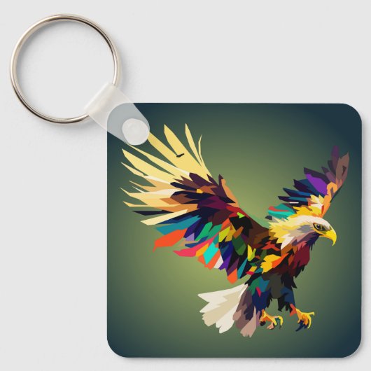 Flying Eagle pop kunst Sleutelhanger (Voorkant)