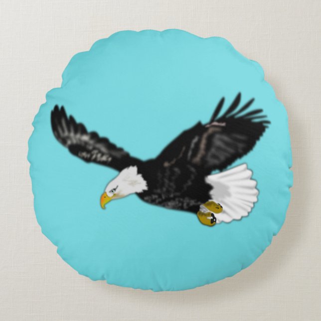 Flying Eagle rond kussen (Voorkant)