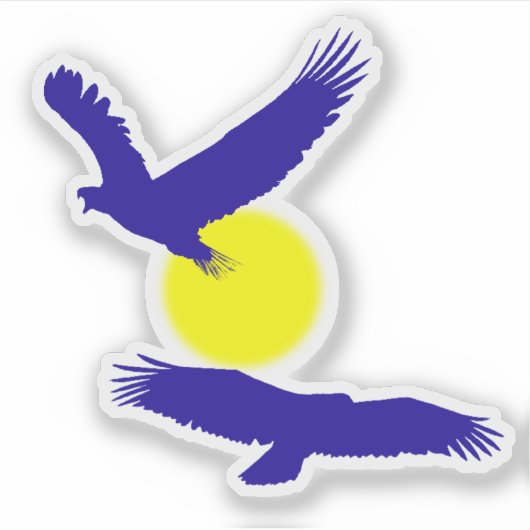 Flying Eagles Silhouette Sticker (Voorkant)