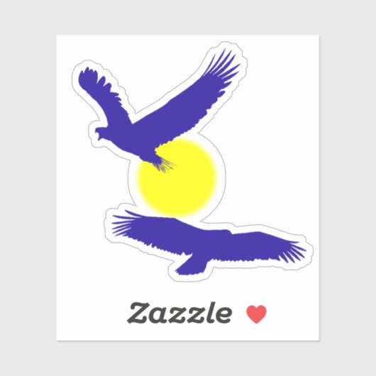Flying Eagles Silhouette Sticker (Vel)