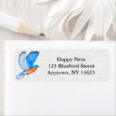 Flying Eastern Bluebird Adresetiketten Etiket (Insitu)