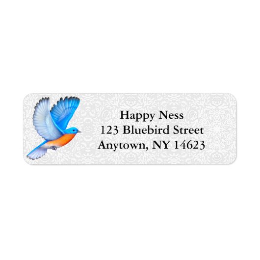 Flying Eastern Bluebird Adresetiketten Etiket (Voorkant)