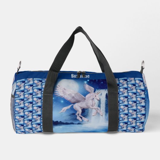 Flying Eenhoorn Paard Waterval Gepersonaliseerd Plunjezak (Achterkant)