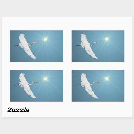 Flying Egret 1 Sticker (Vel)