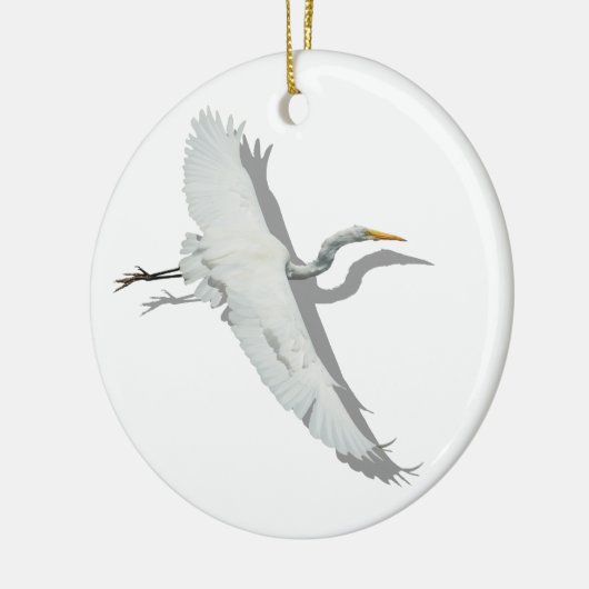 Flying Egret Keramisch Ornament (Links)