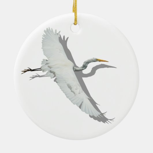 Flying Egret Keramisch Ornament (Achterkant)