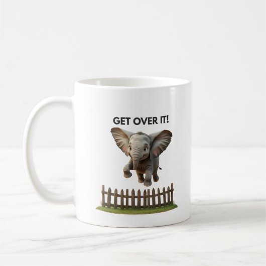 Flying Elephant Mug – Get Over It Koffiemok (Links)