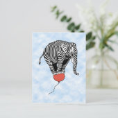 FLying Elephant Zebra Briefkaart (Staand voorkant)