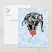 FLying Elephant Zebra Briefkaart (Voorkant / Achterkant)
