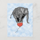 FLying Elephant Zebra Briefkaart (Voorkant)