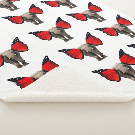 Flying Elephants Sherpa Blanket Deken (3/4)