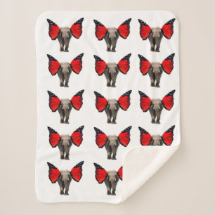 Flying Elephants Sherpa Blanket Sherpa Deken