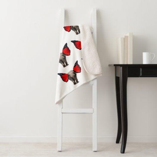 Flying Elephants Sherpa Blanket Sherpa Deken (In situ)