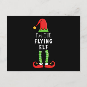 Flying Elf Kerstmis Matching Family Gift Briefkaart