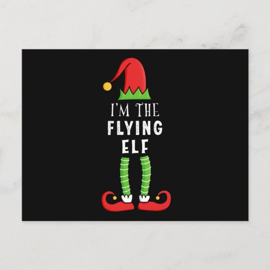 Flying Elf Kerstmis Matching Family Gift Briefkaart (Voorkant)