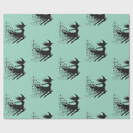 Flying Enchantress Teal Background Cadeaupapier (Vlak)