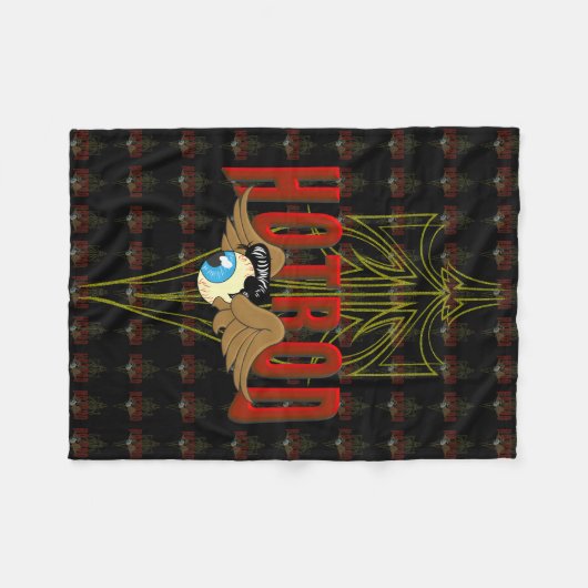Flying Eyeball Hot Rod Fleece Deken (Voorkant (Horizontaal))