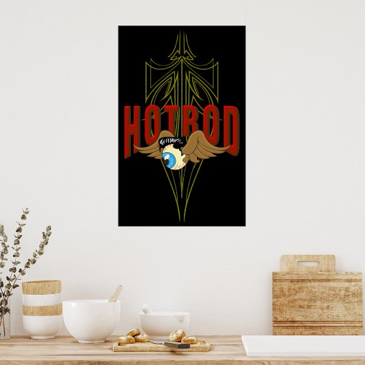 Flying Eyeball Hot Rod Poster (Keuken)