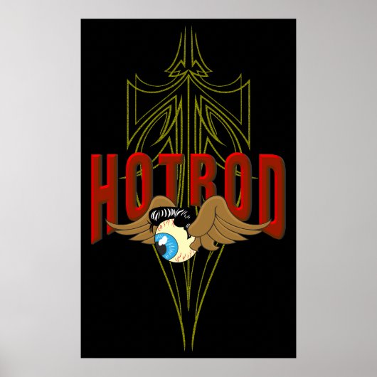 Flying Eyeball Hot Rod Poster (Voorkant)