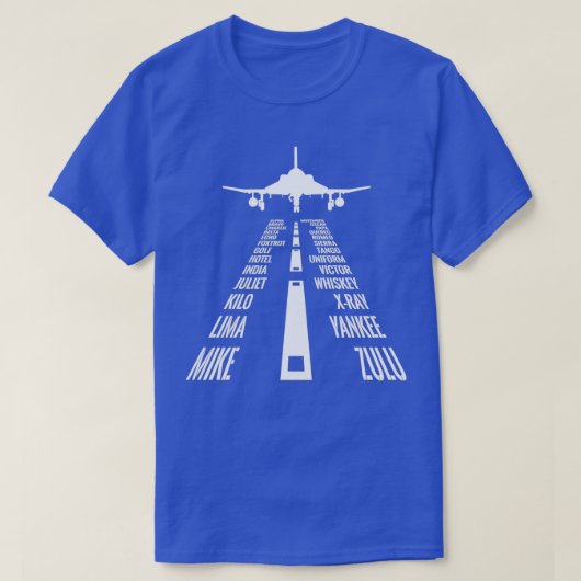 Flying F4 Phantom Pilot Phonetic Alphabet Runway F T-shirt (Design voorkant)