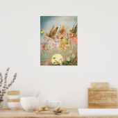 Flying Fairies Whimsical Magical Fairytal Poster (Keuken)