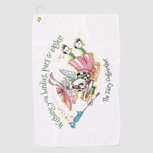 Flying Fairy Golfmoeder Wish Golfhanddoek (Voorkant)