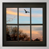 Flying Faux Window Illusion 24x24 Black Poster (Voorkant)