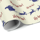 Flying Feestelijke Fun Santa Sleigh Reinders Naadl Cadeaupapier (Rol Hoek)