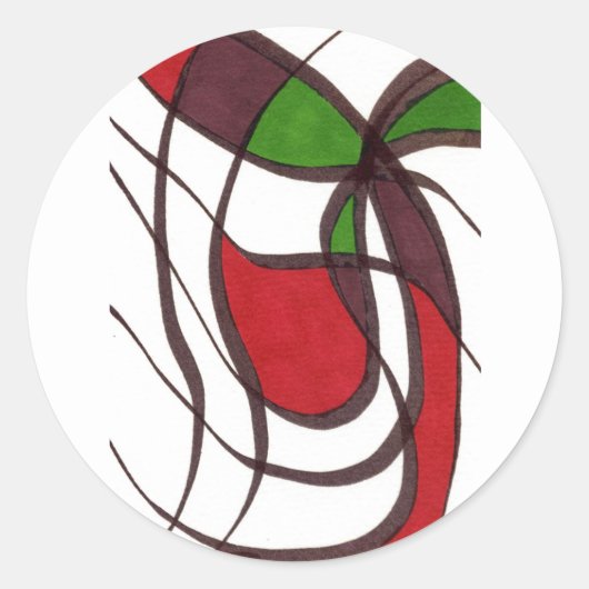 "Flying Fish" Abstract Design Sticker (Voorkant)