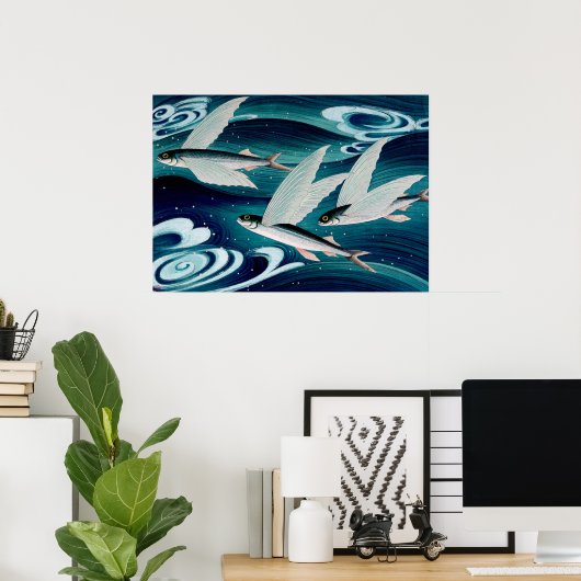 Flying Fish Ono Bakufu Circa 1938 Poster (Thuiskantoor)