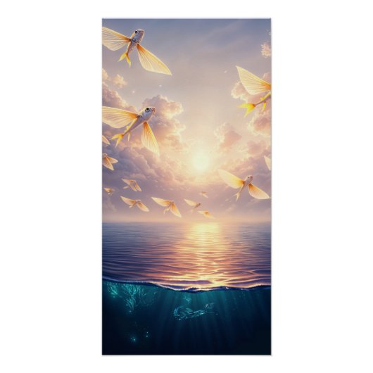 Flying Fish Sunset Perfect Poster (Voorkant)