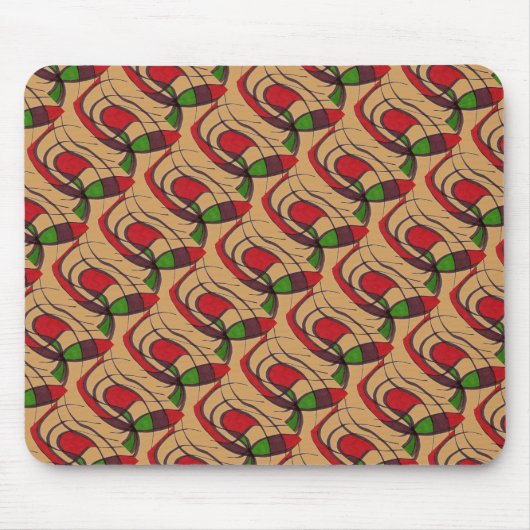 "Flying Fish" Tiled Abstract Design Mousepad Muismat (Voorkant)