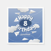 flying folded paper airplanes childrens birthday servet (Voorkant)