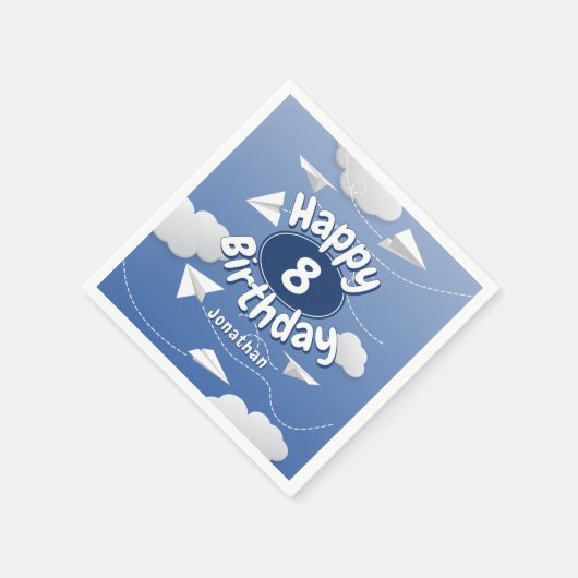 flying folded paper airplanes childrens birthday servet (Hoek)