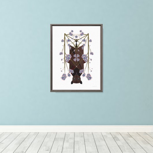 Flying Fox 12x16 Stretched Canvas Giclée Print (Insitu (Houten vloer))