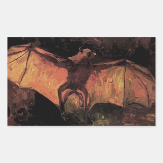 Flying Fox Bat door Vincent van Gogh Rechthoekige Sticker (Voorkant)