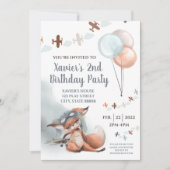 Flying Fox Birthday Party Invitation Kaart (Voorkant)