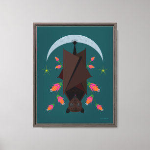 Flying Fox Blauwgroen 11x14 Stretched Canvas Giclé Afdruk